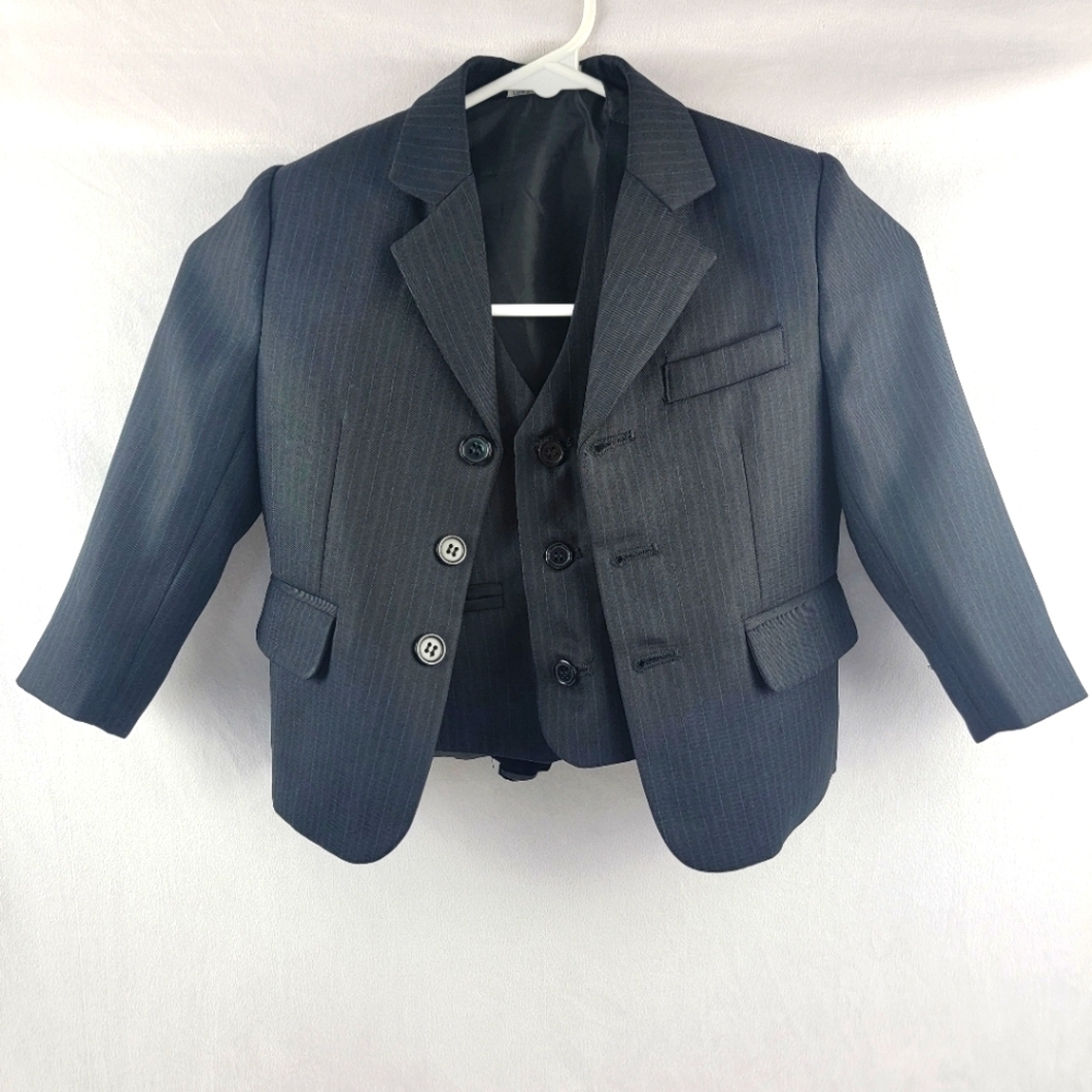 Tip Top USA pinstripe‎ toddler suit jacket and vest Size 3T